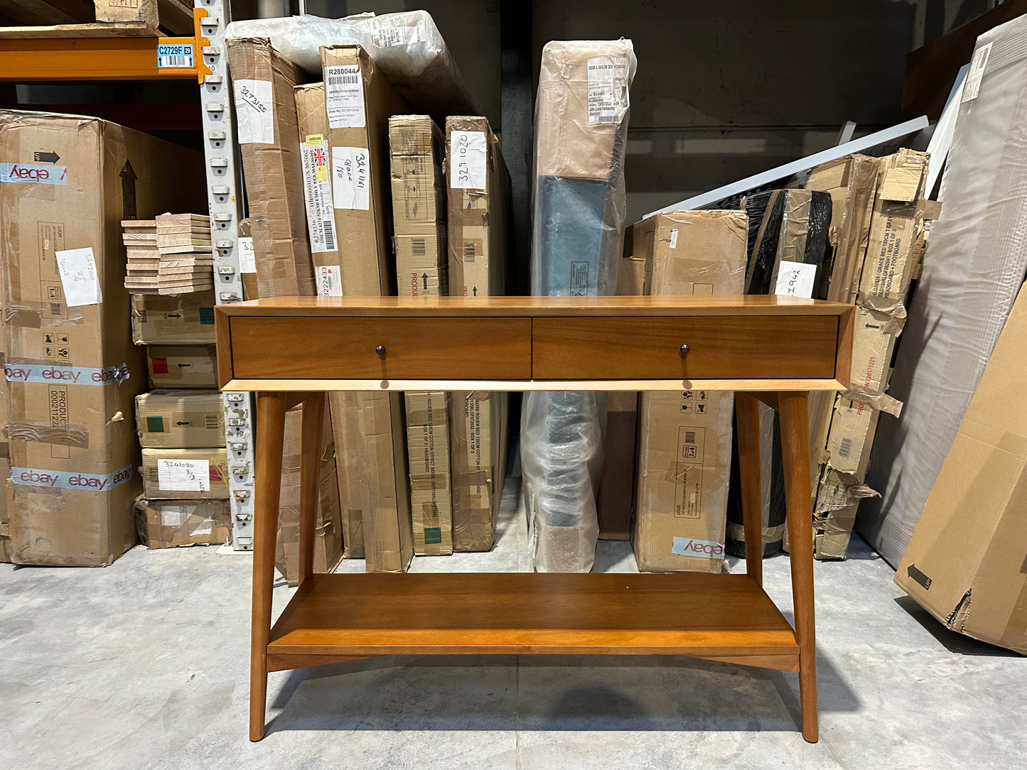 West Elm Mid-Century Wood Console Table, Acorn