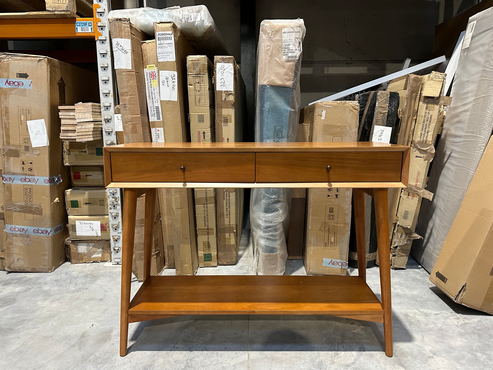 West Elm Mid-Century Wood Console Table, Acorn