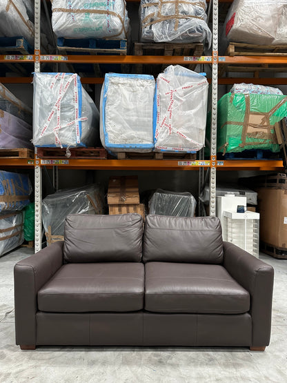 John Lewis Leather Oliver Medium 2 Seater Sofa Dark Chocolate