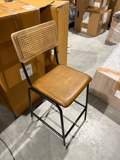 nkuku Iswa Counter Chair, Aged Tan