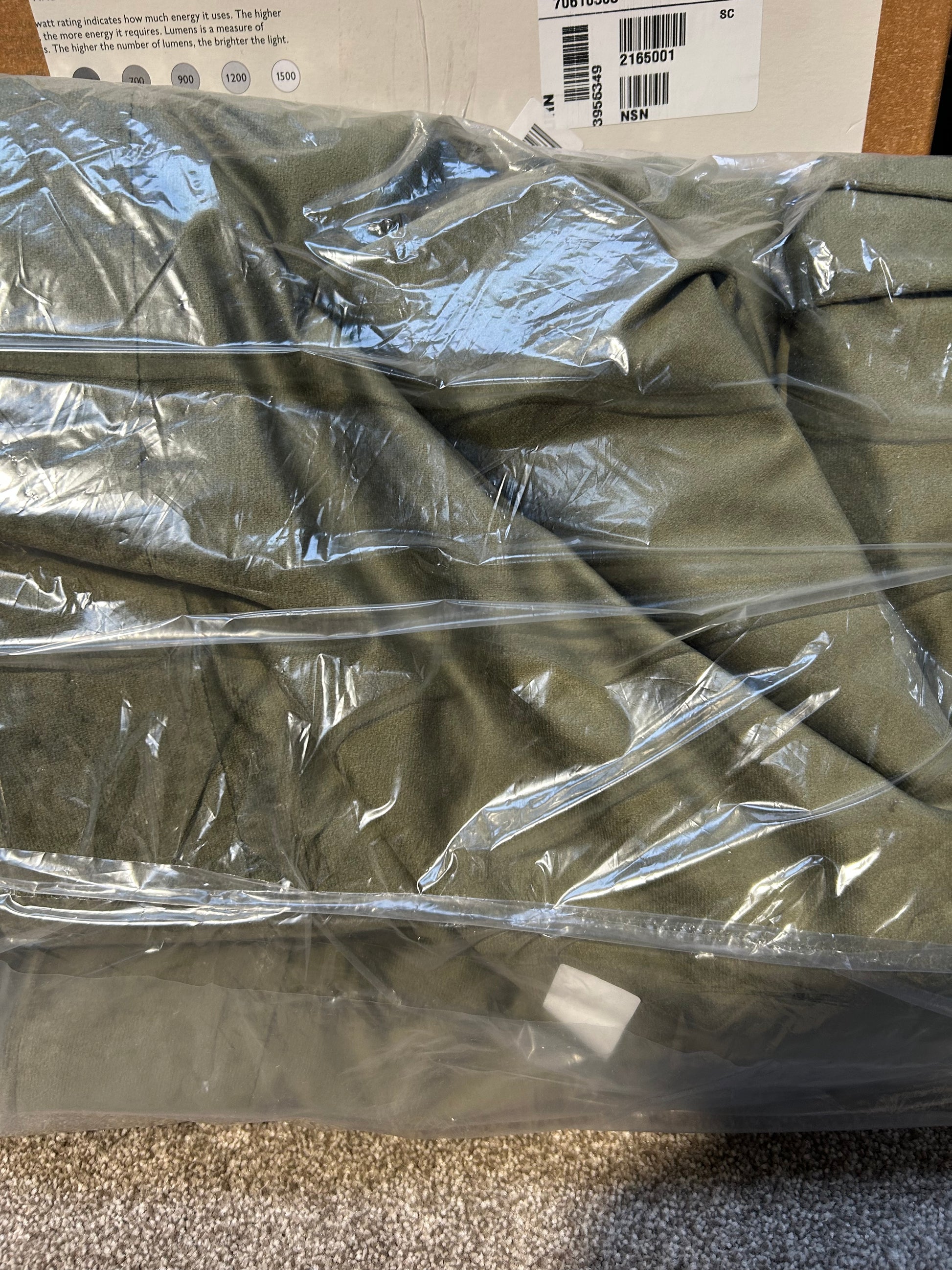 John Lewis Velvet Pair Lined Pencil Pleat Curtains, Khaki Green, W167 x Drop 228cm