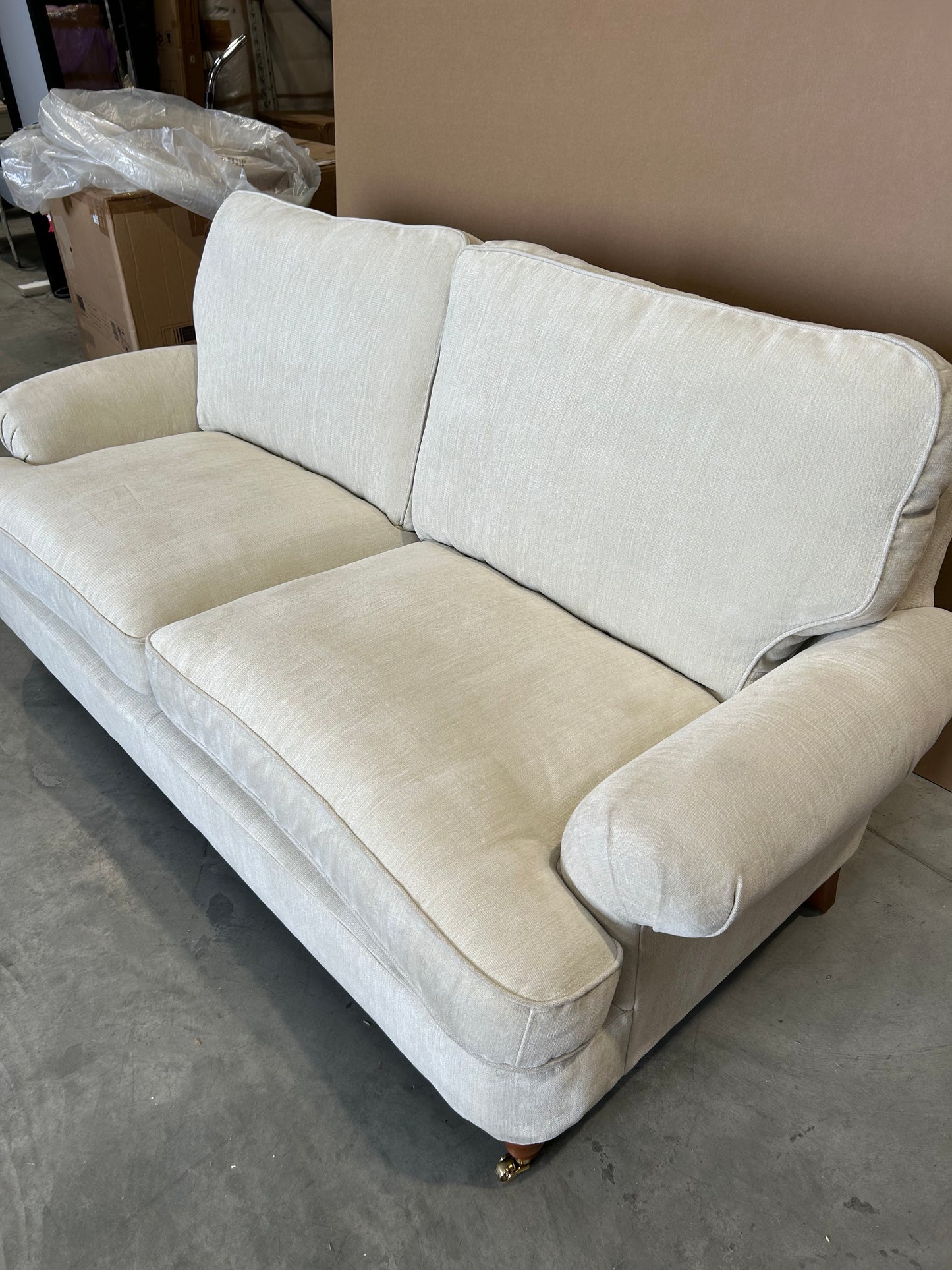 Laura Ashley Beaumaris Large 3 Seater Sofa, Oak Leg, Orla Natural