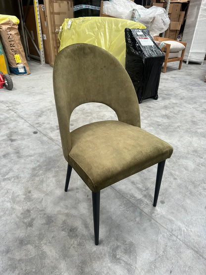 John Lewis Moritz II Olive Green Velvet Dining Chair