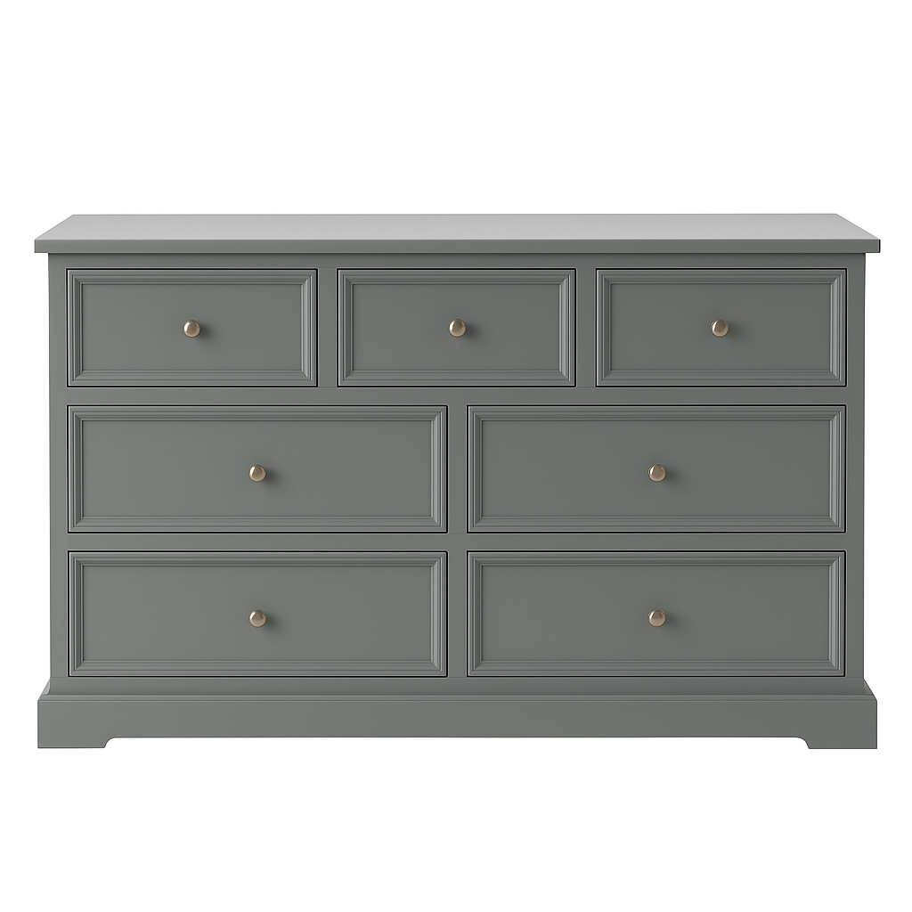 John Lewis St Ives 7 Drawer Chest white 3+4 Green