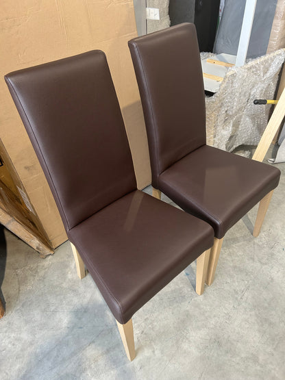 John Lewis Slender Faux Leather Dining Chairs Set of 2