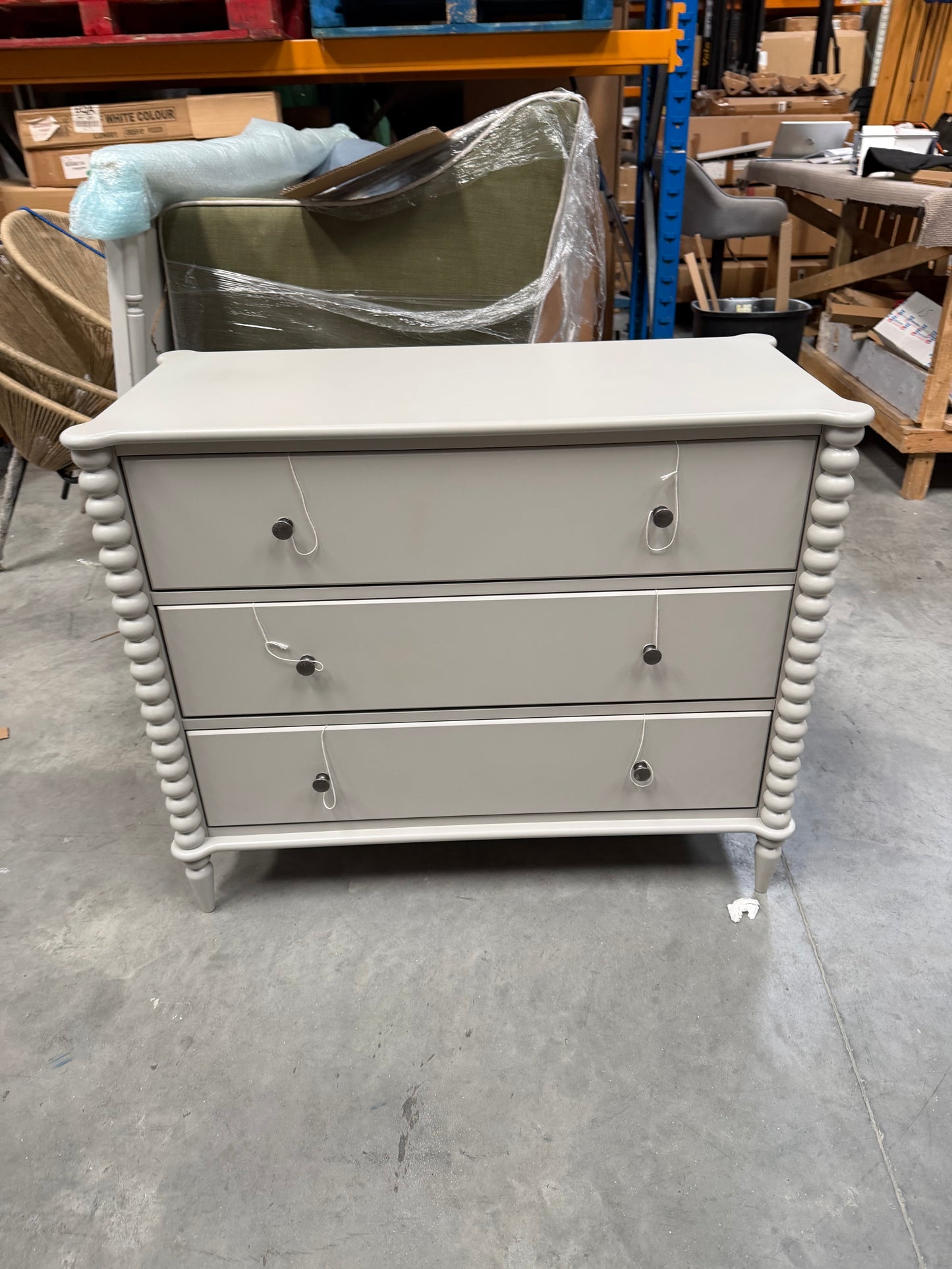 John Lewis Chest of Drawers Bobbin 3 Drawer Grey