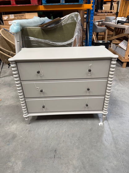 John Lewis Chest of Drawers Bobbin 3 Drawer Grey