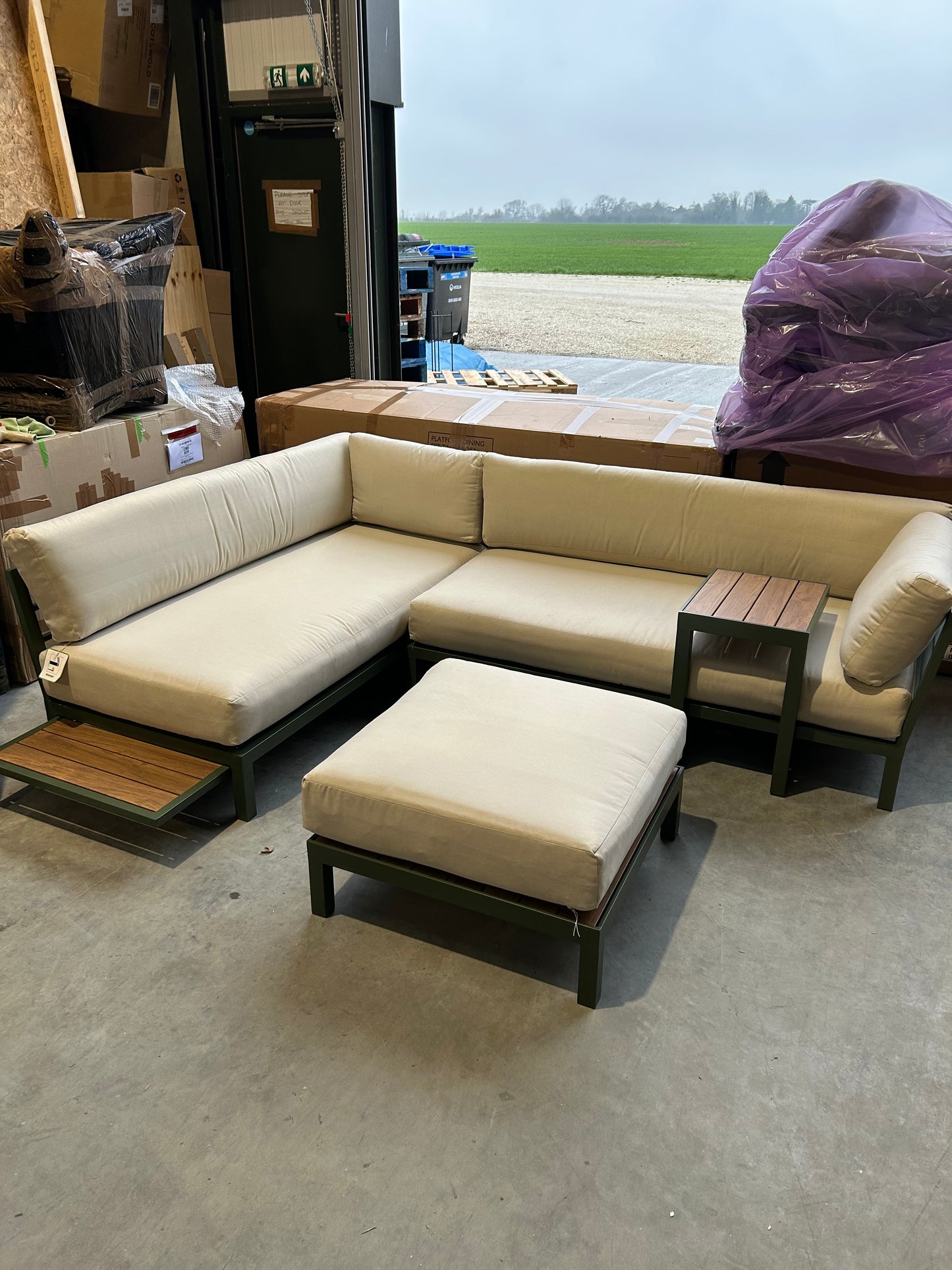 John Lewis Platform Modular 4-Seater Garden Lounging Set, Green