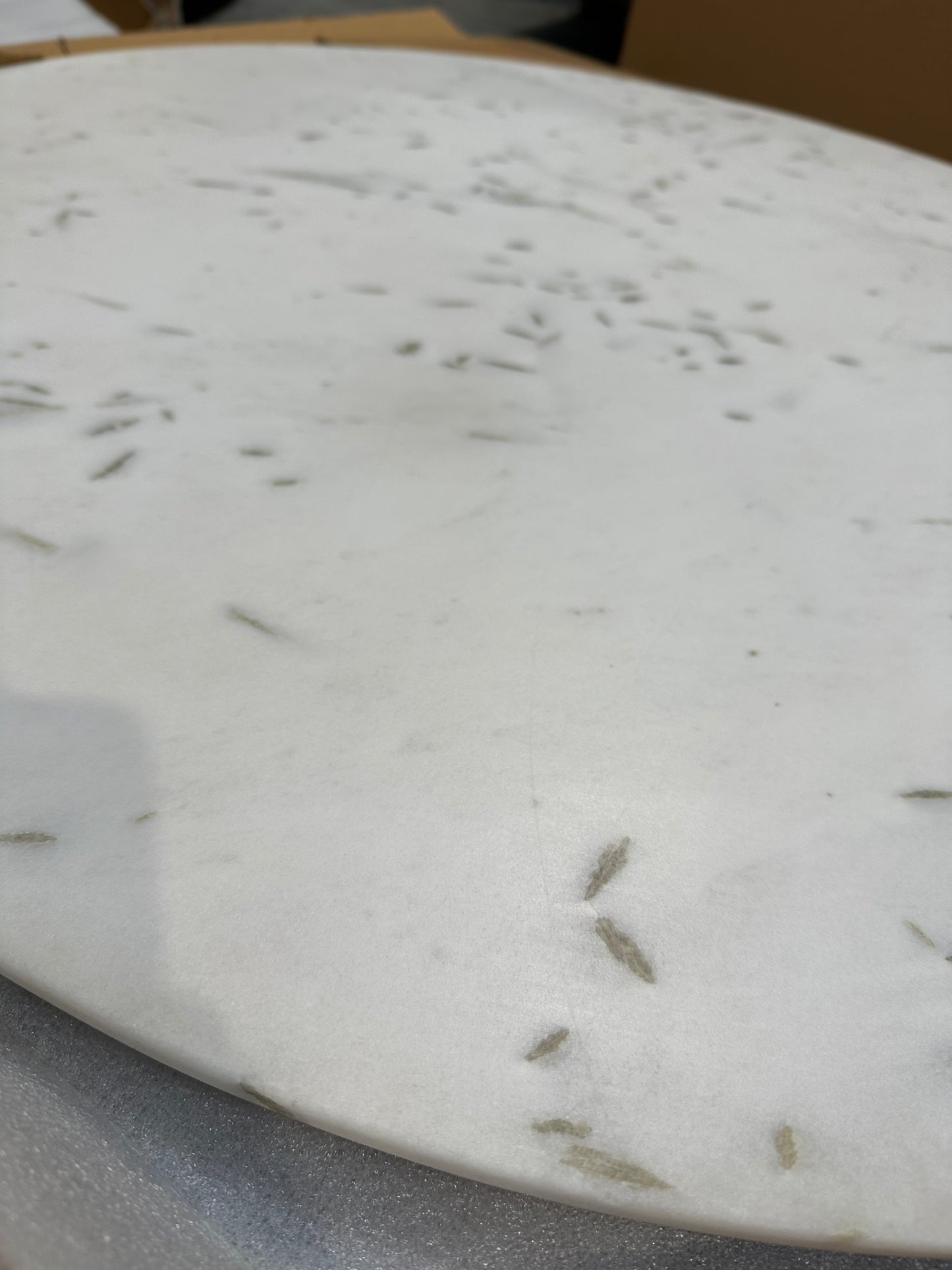 John Lewis Jewel Marble 4 Seater Pedestal Dining Table, White/Gold