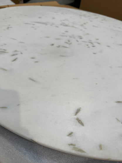 John Lewis Jewel Marble 4 Seater Pedestal Dining Table, White/Gold