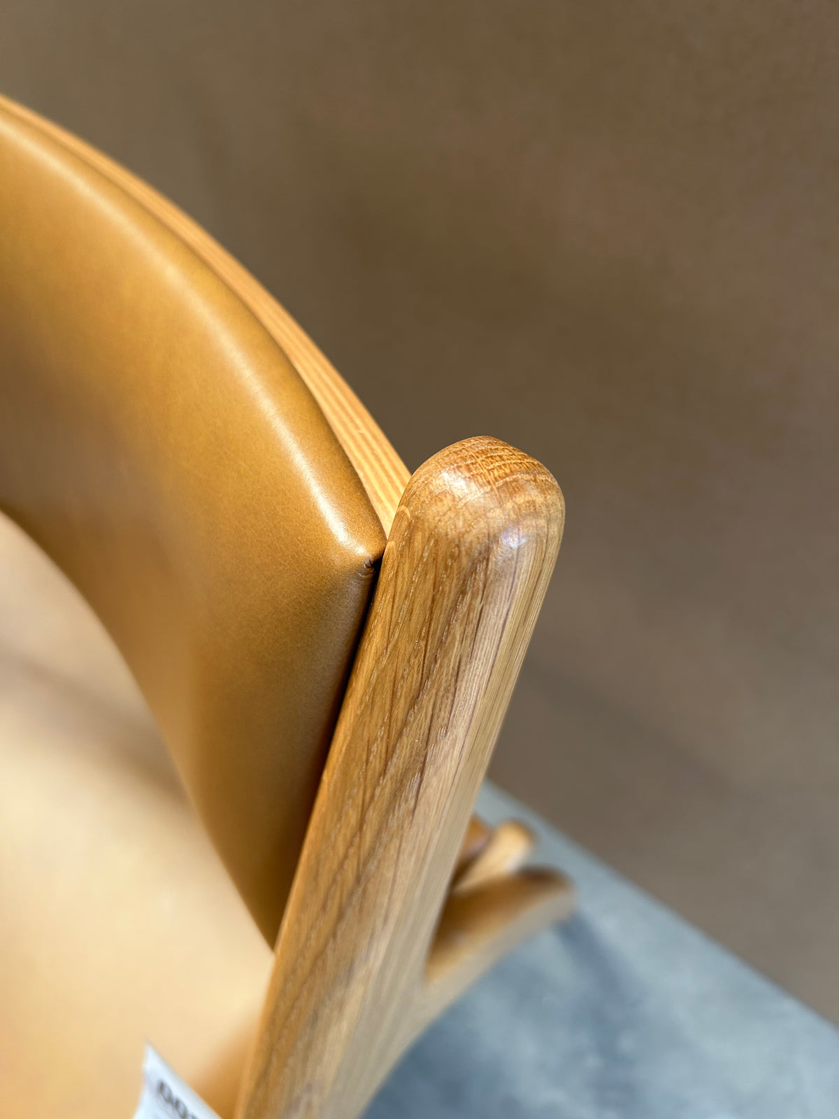 John Lewis X-Ray Leather Dining Armchair, Oak/Camel