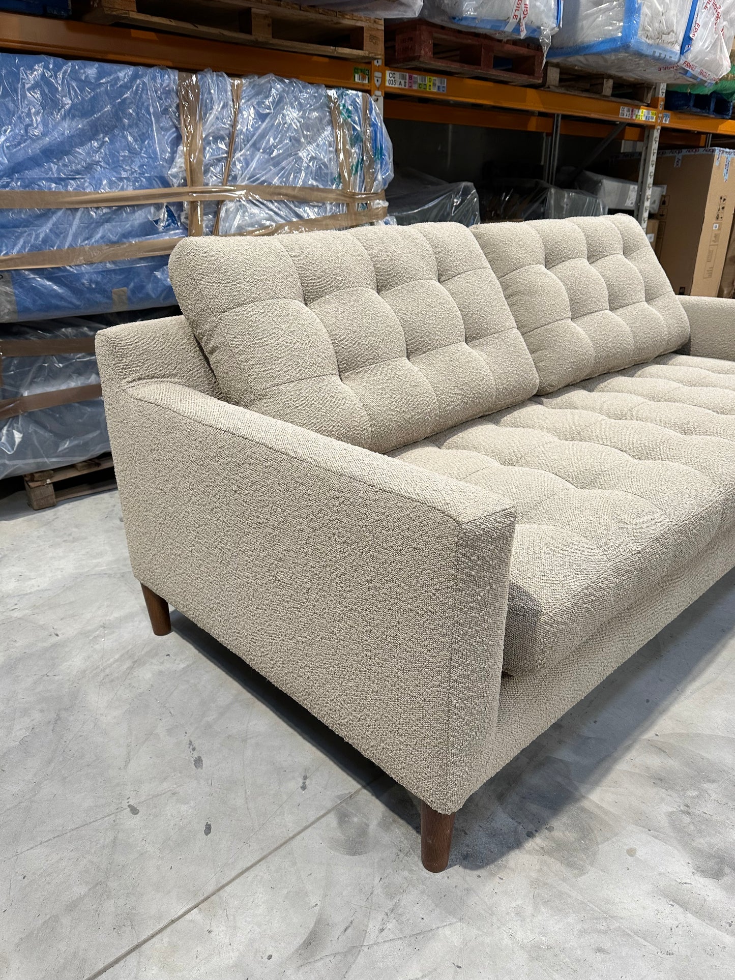 John Lewis Draper II Large 3 Seater Sofa Boucle Mole Natural