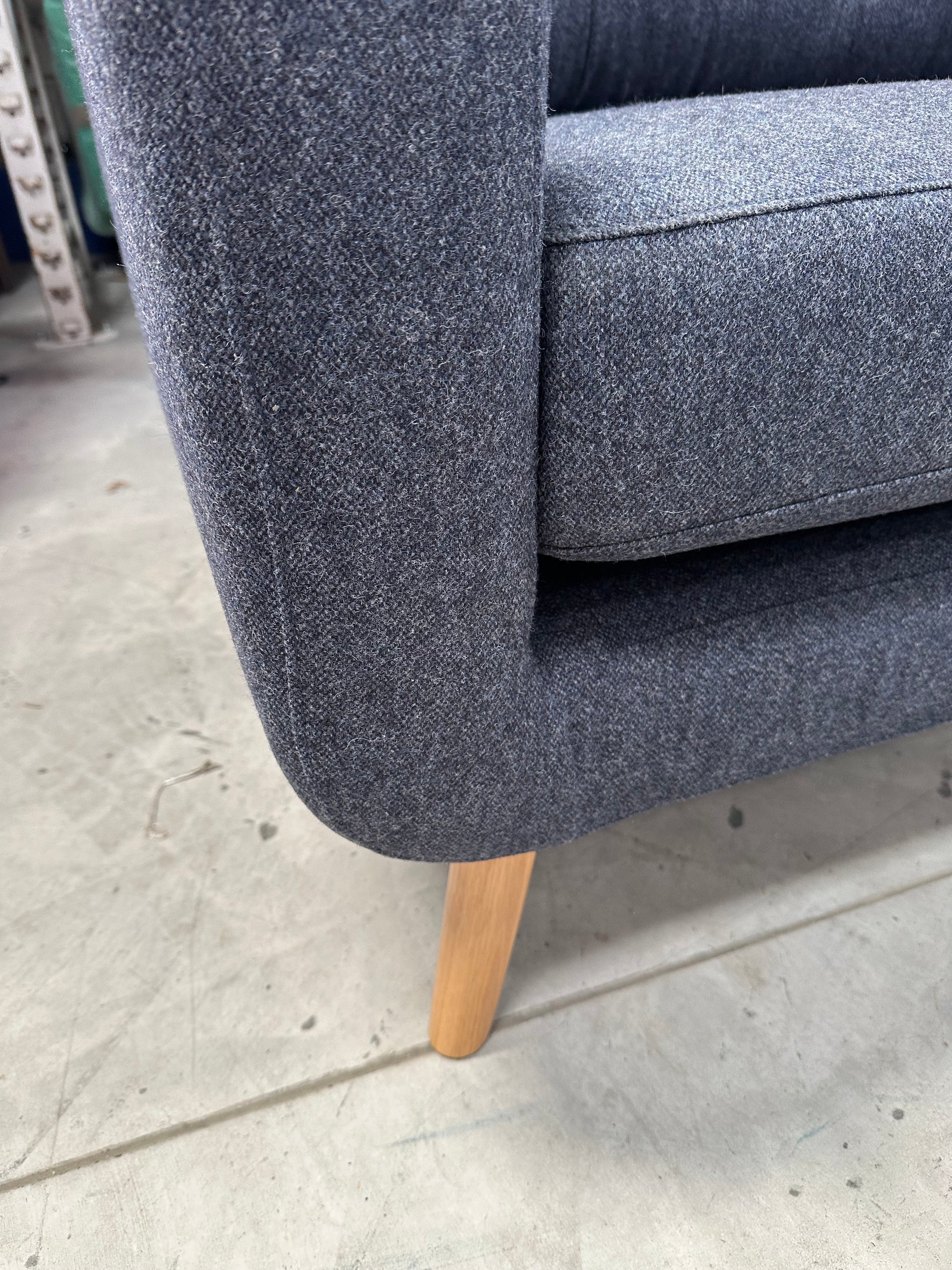 John Lewis Barbican Large 3 Seater Sofa Tweed Navy