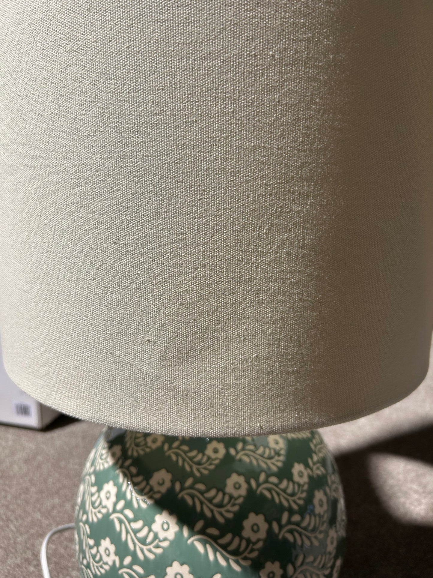 John Lewis Agnes Ceramic Floral Table Lamp, Green