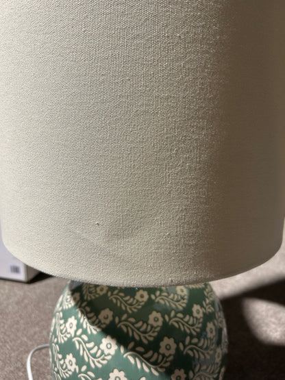 John Lewis Agnes Ceramic Floral Table Lamp, Green