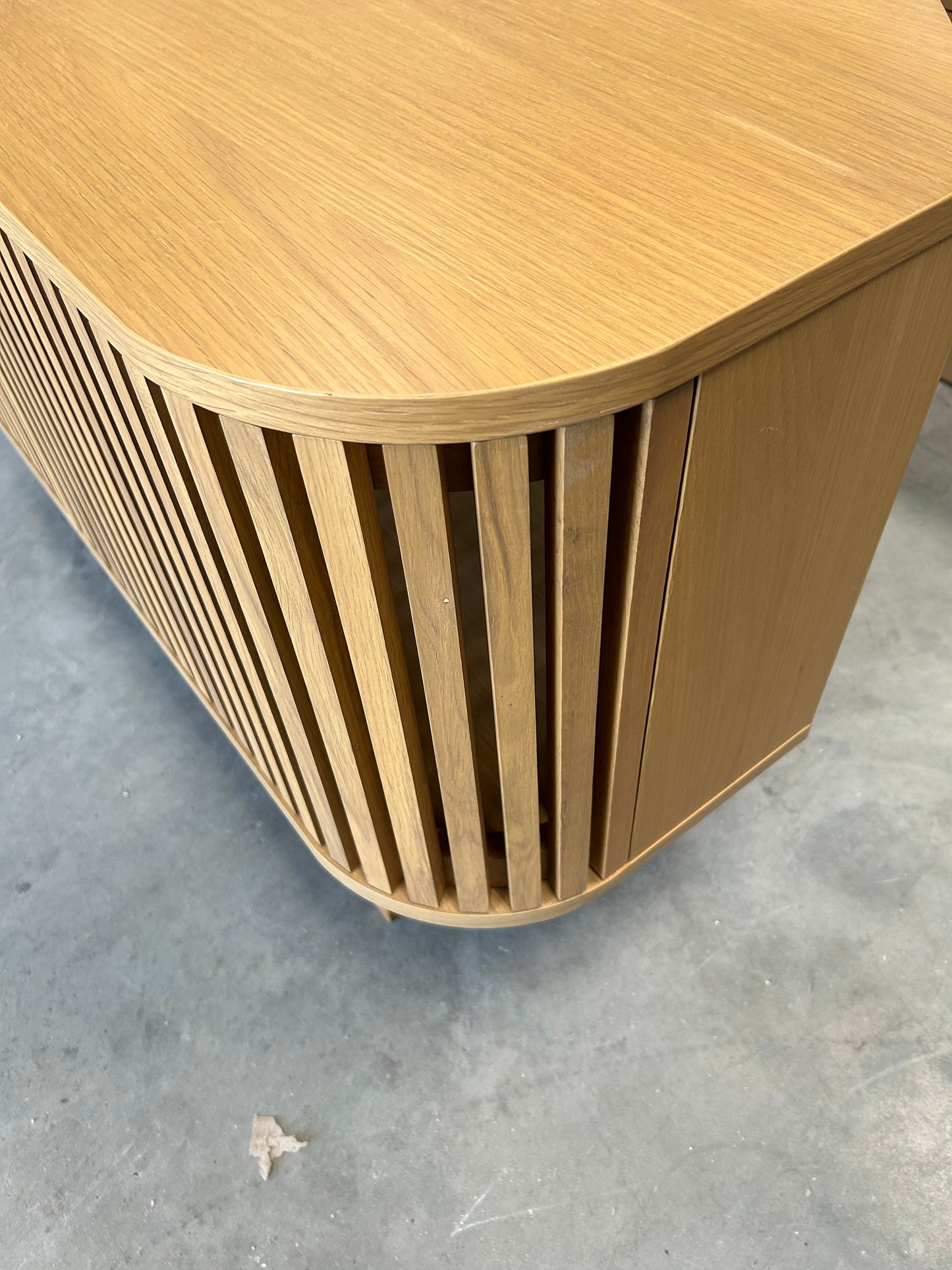 John Lewis Small Slatted TV Stand for TVs up to 60", Oak