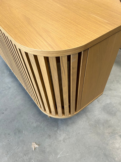 John Lewis Small Slatted TV Stand for TVs up to 60", Oak