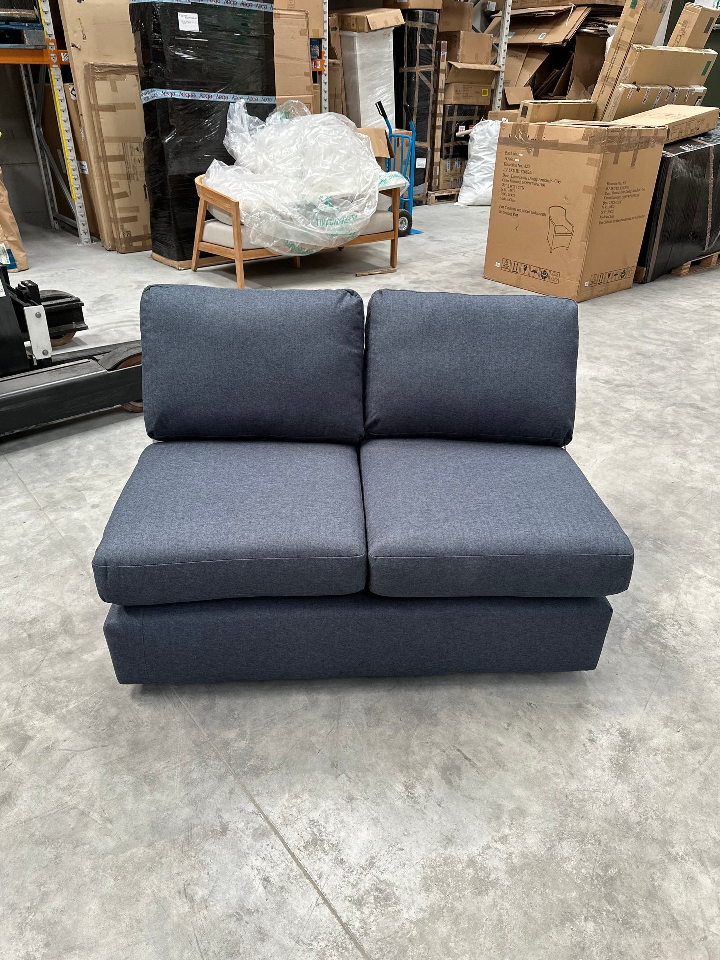 John Lewis Oliver Small Armless Soft Brusehd Tweed Navy Band A