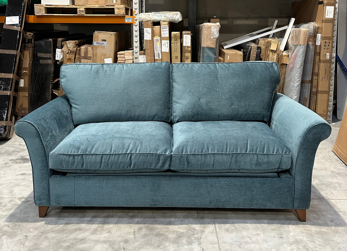John Lewis Charlotte Grand 4 Seater Sofa Bed , Dark Leg, Teal Aquclean