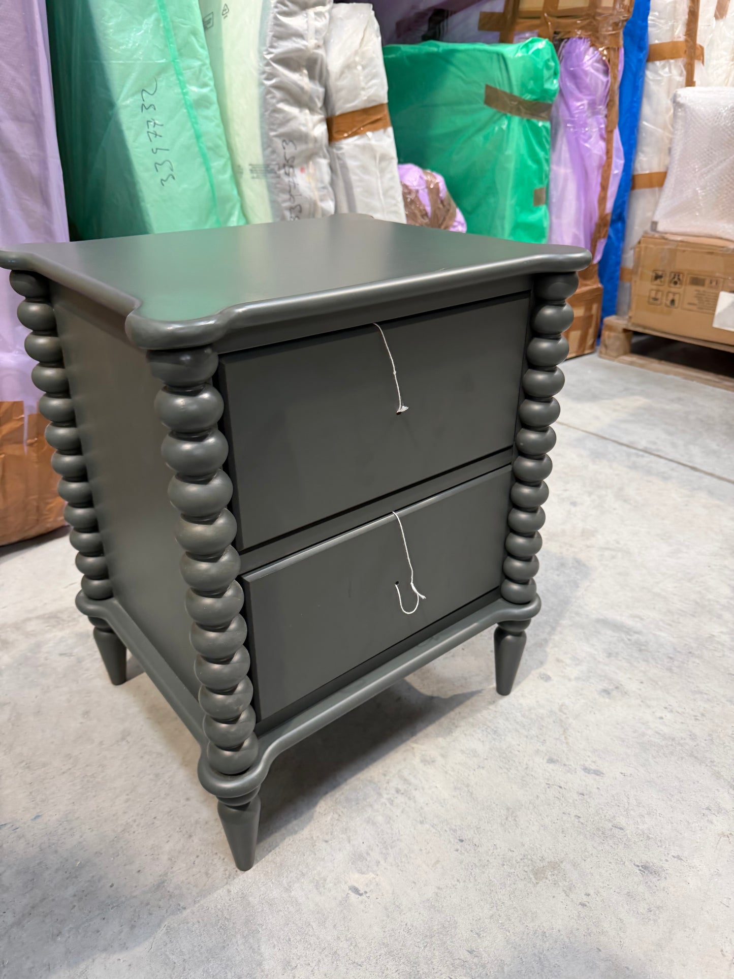 John Lewis Bobbin 2 Drawer Bedside Table Green