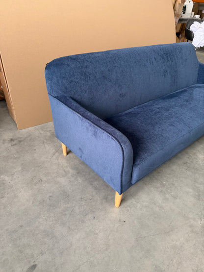 John Lewis Compact 2.5 Seater Sofa - Titan Navy - Natural Beech Legs - Brand New