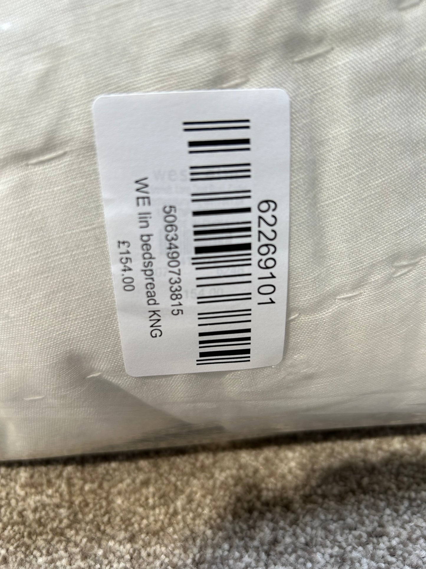 West Elm Linen-Cotton Quilted , White, King