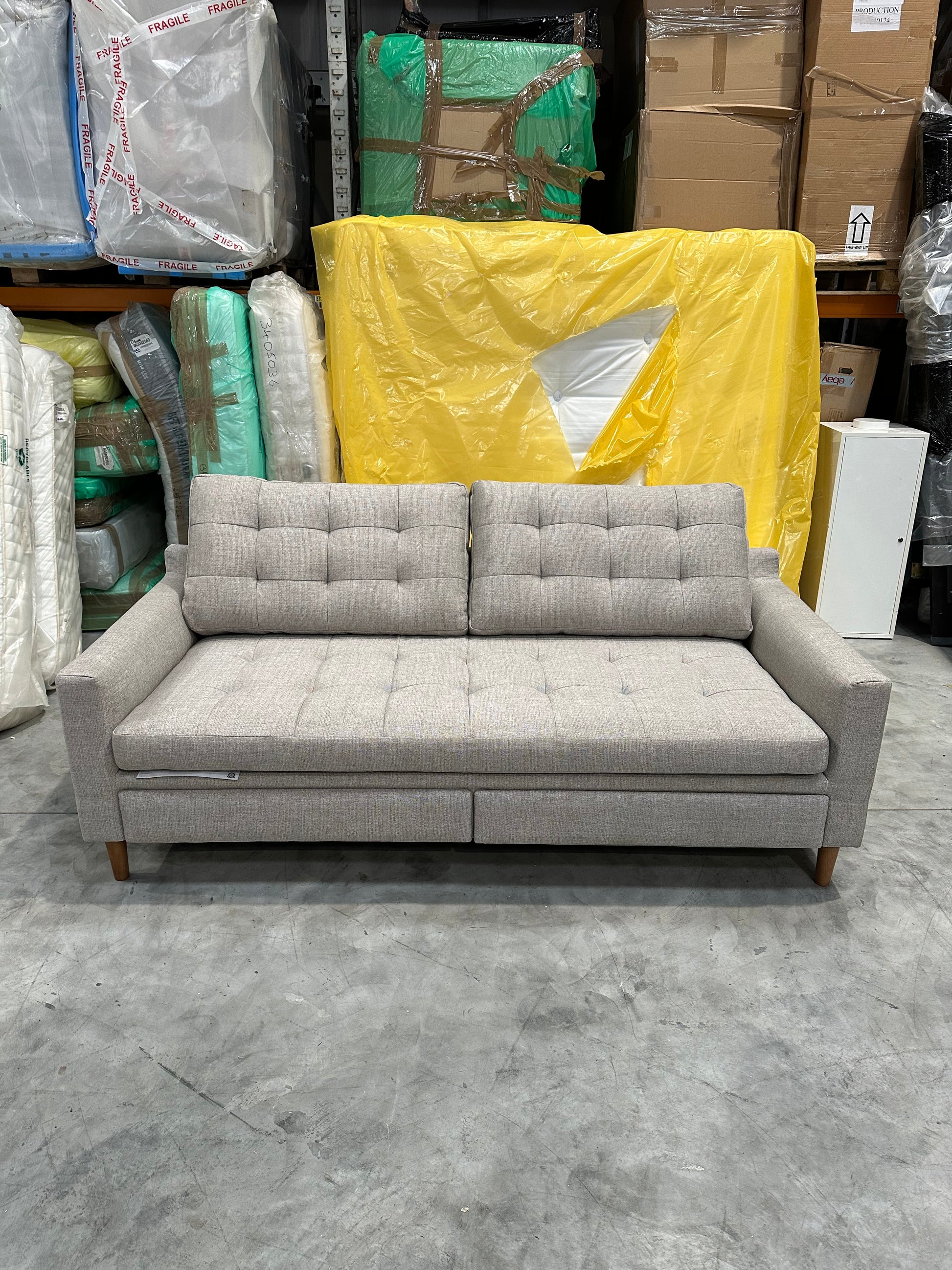 John Lewis Draper II Large 3 Seater Motion Sofa, Light Leg, Aquaclean Aston Natural