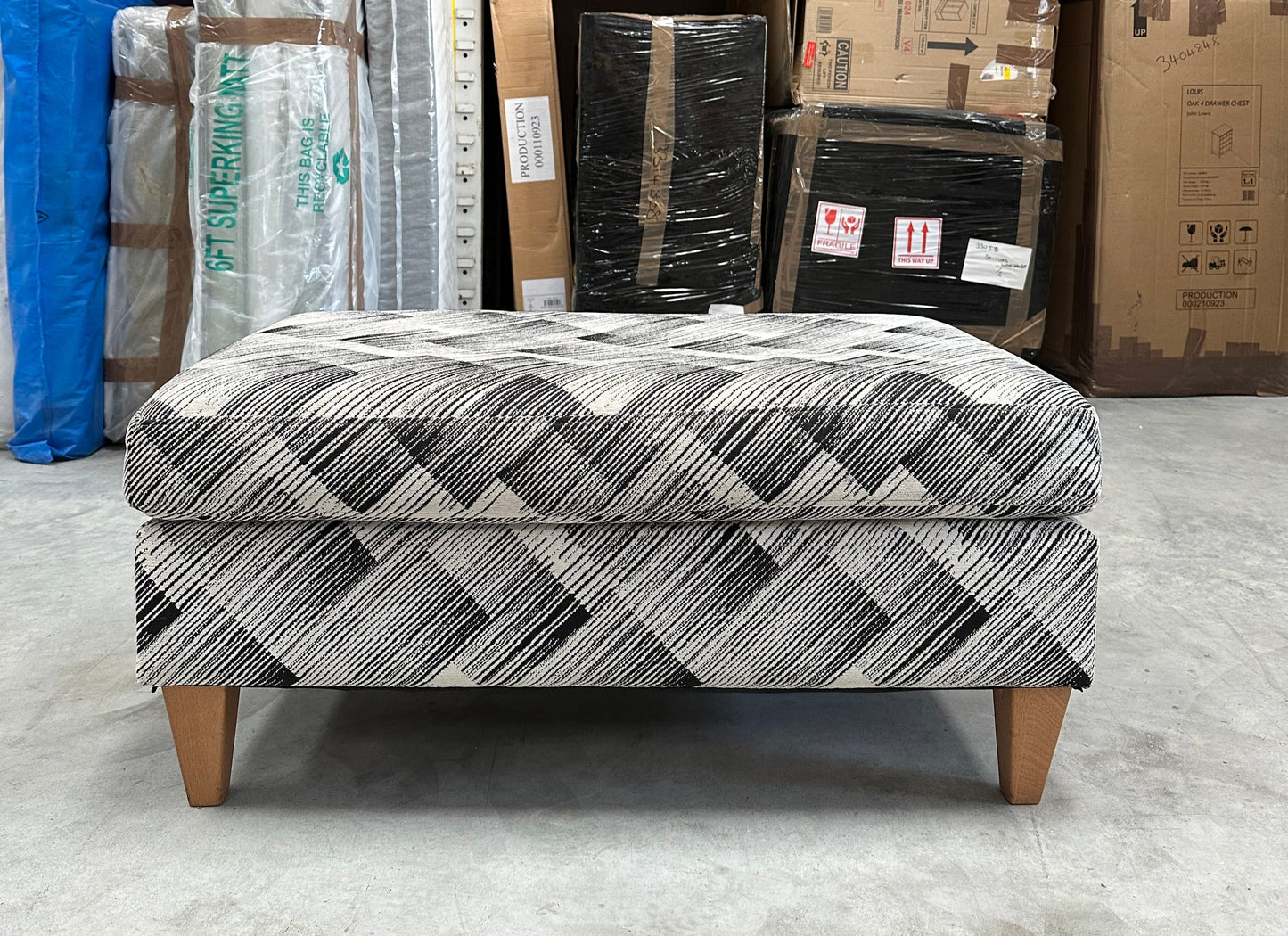 John Lewis Bailey II Footstool in a Bespoke Fabric Pattern