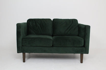 John Lewis Eavis Small 2 Seater Sofa, Dark Leg, Bottle Green Smooth Velvet