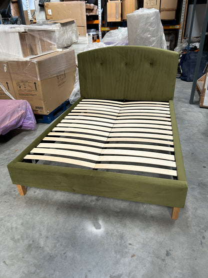 John Lewis Grace Bed Frame, Double, Velvet Olive