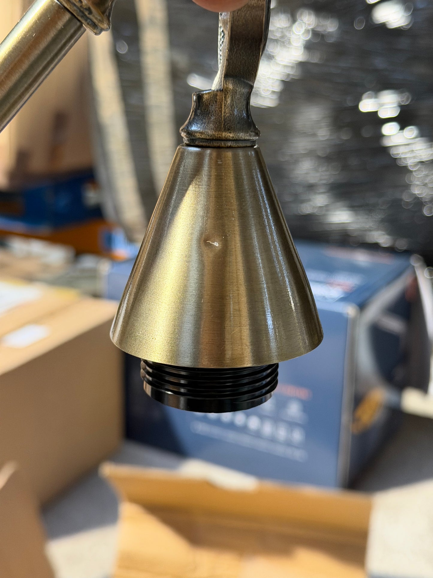 John Lewis Swing Arm Floor Lamp, Matt Gold