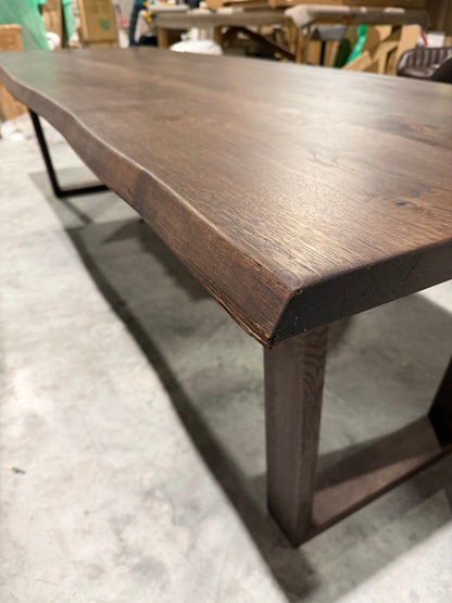 John Lewis Albury Dining Table Natural Edge Solid Oak Dark Oil 280 x 100