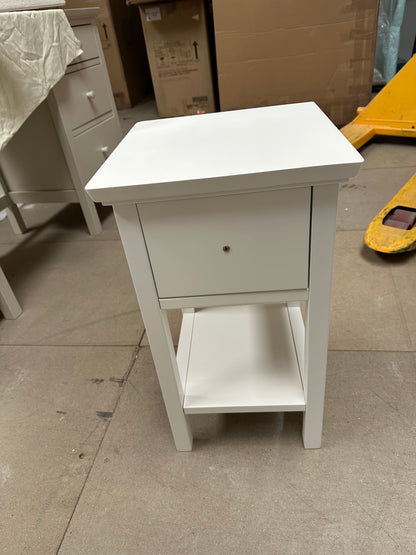 John Lewis White ANYDAY Wilton 2 Drawer Bedside Cabinet