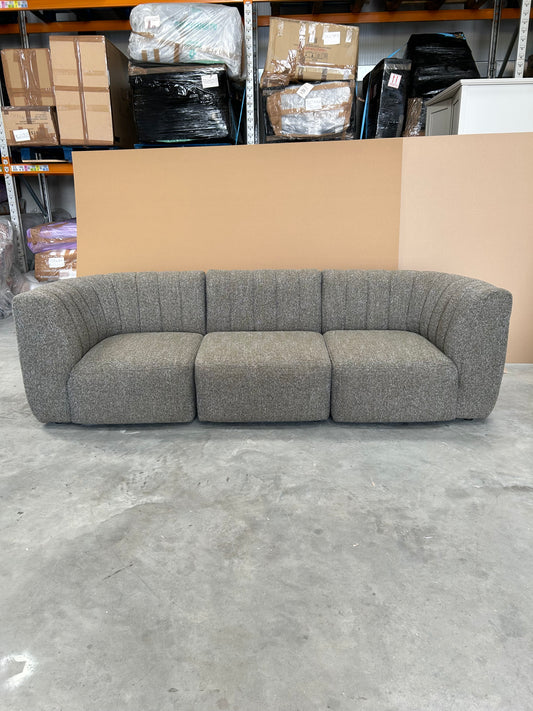John Lewis Flow Grand 3 Seater Sofa Tonal Weave Moss Green