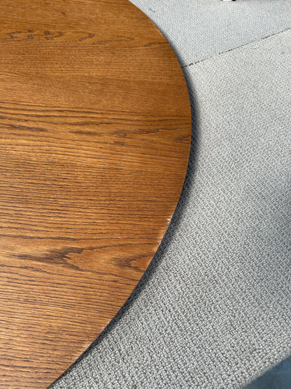 John Lewis Trestle 4 Seater Round Dining Table, Dark Oak