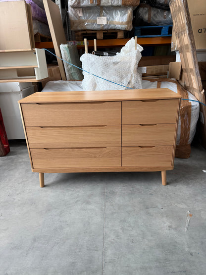 John Lewis Bow 6 Drawer Chest  Natural