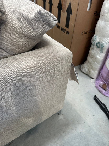 John Lewis Retreat 5+ Seater RHF Corner Chaise End Sofa, Metal Leg, Soft Touch Chenille Natural