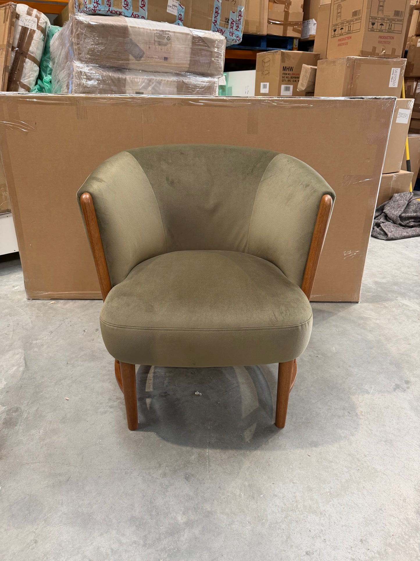 John Lewis Drift Armchair, Dark Leg, Moss Green Smooth Velvet