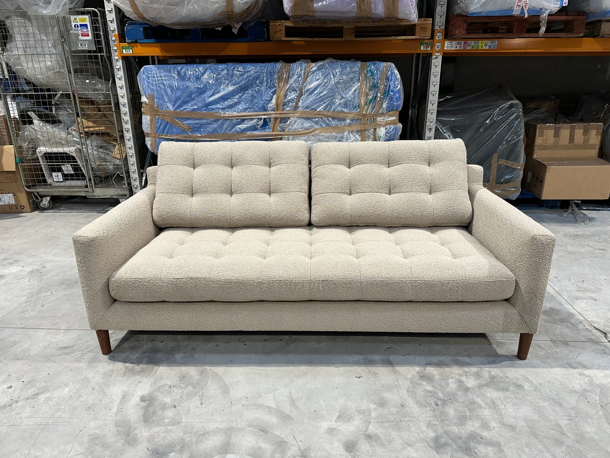 John Lewis Draper II Large 3 Seater Sofa Boucle Mole Natural