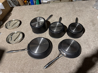 Eaziglide Neverstick2 Aluminium Non-Stick Pan Set, 5 Piece