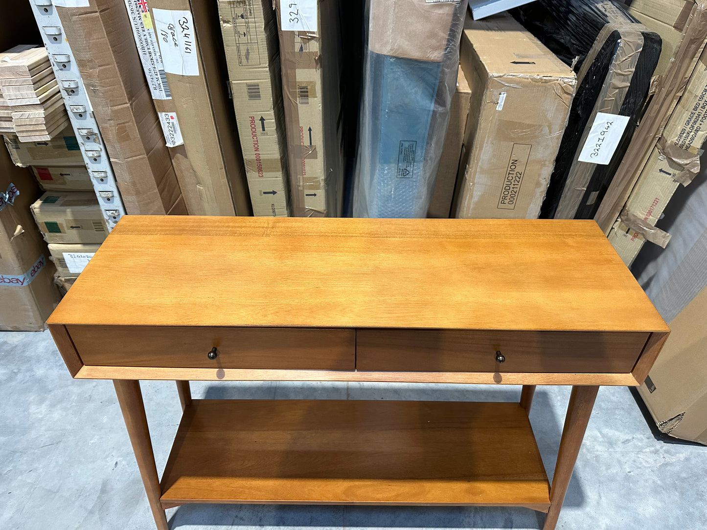 West Elm Mid-Century Wood Console Table, Acorn