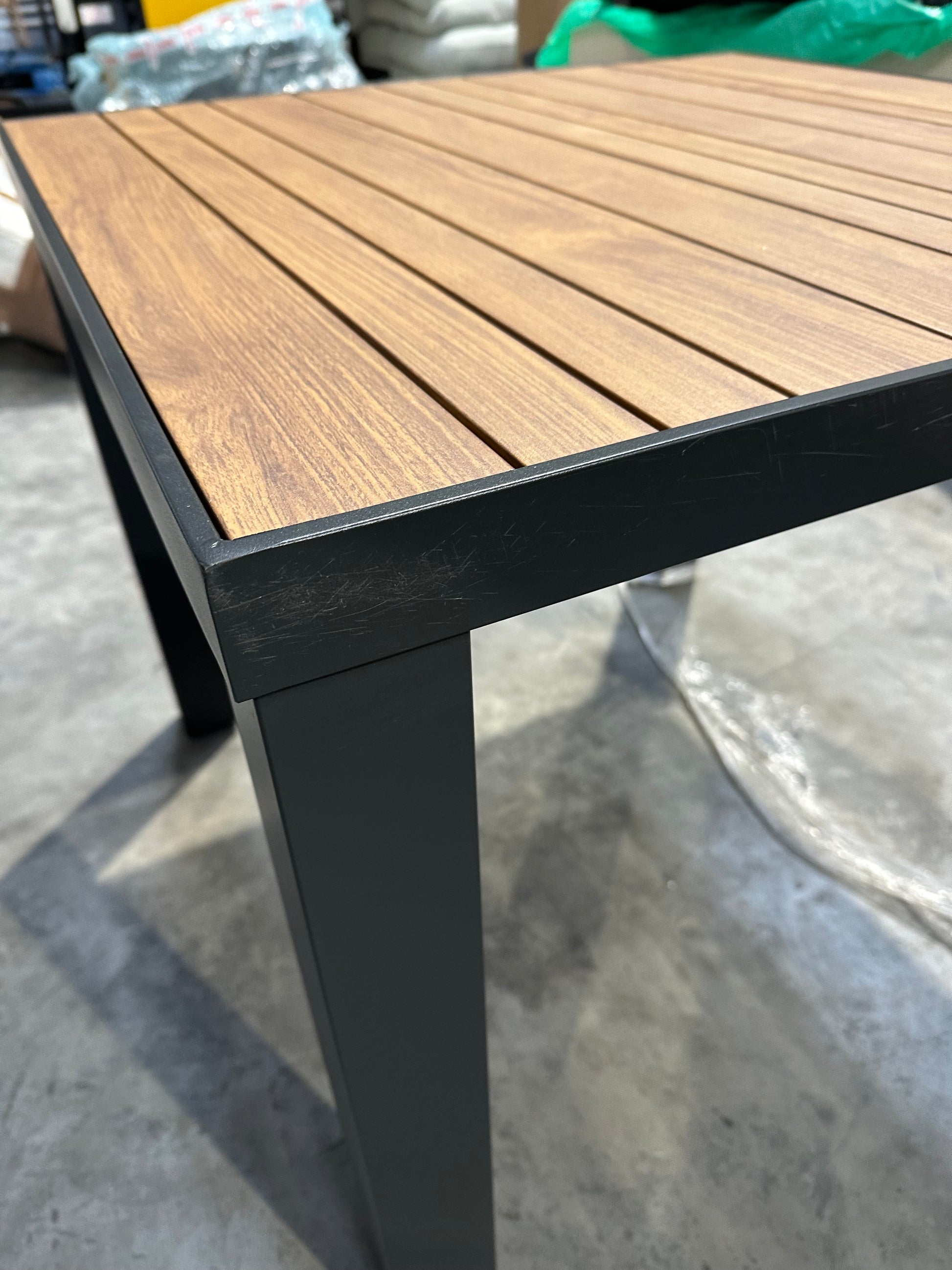 John Lewis Platform 4-Seater Wood-Effect Garden Dining Table & Chairs Set, Black