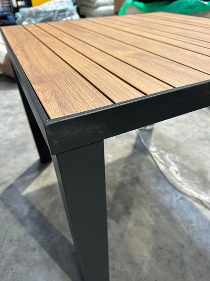 John Lewis Platform 4-Seater Wood-Effect Garden Dining Table & Chairs Set, Black