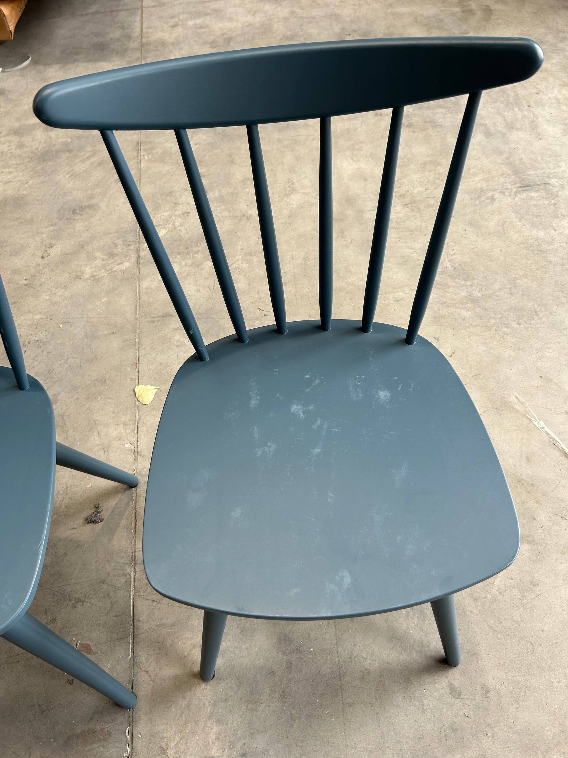 John Lewis Spindle Dining Chair, Set of 2, Blue, FSC-Certified (Beech Wood)