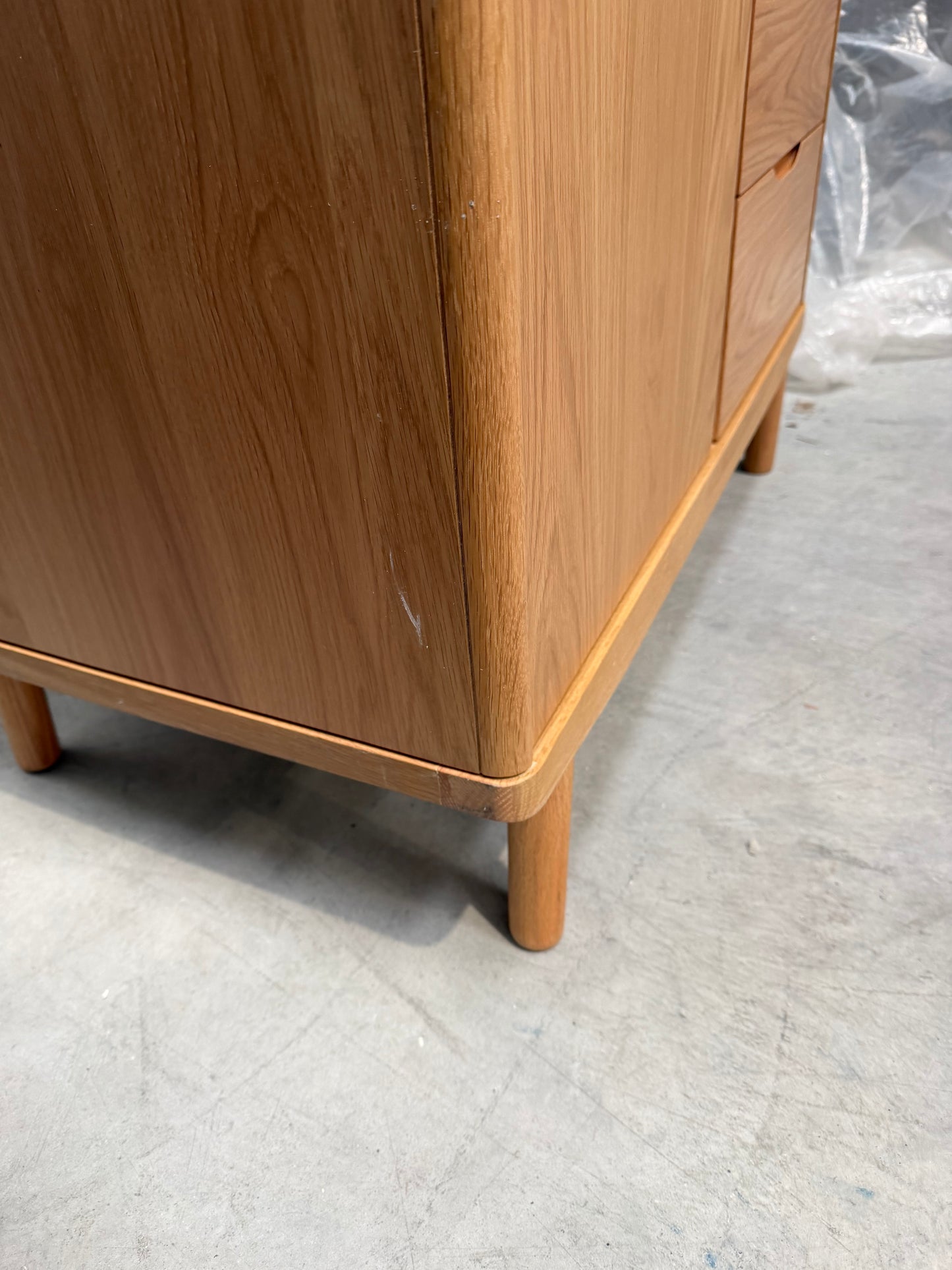 John Lewis Bow 5 Drawer Low Wardrobe, Natural