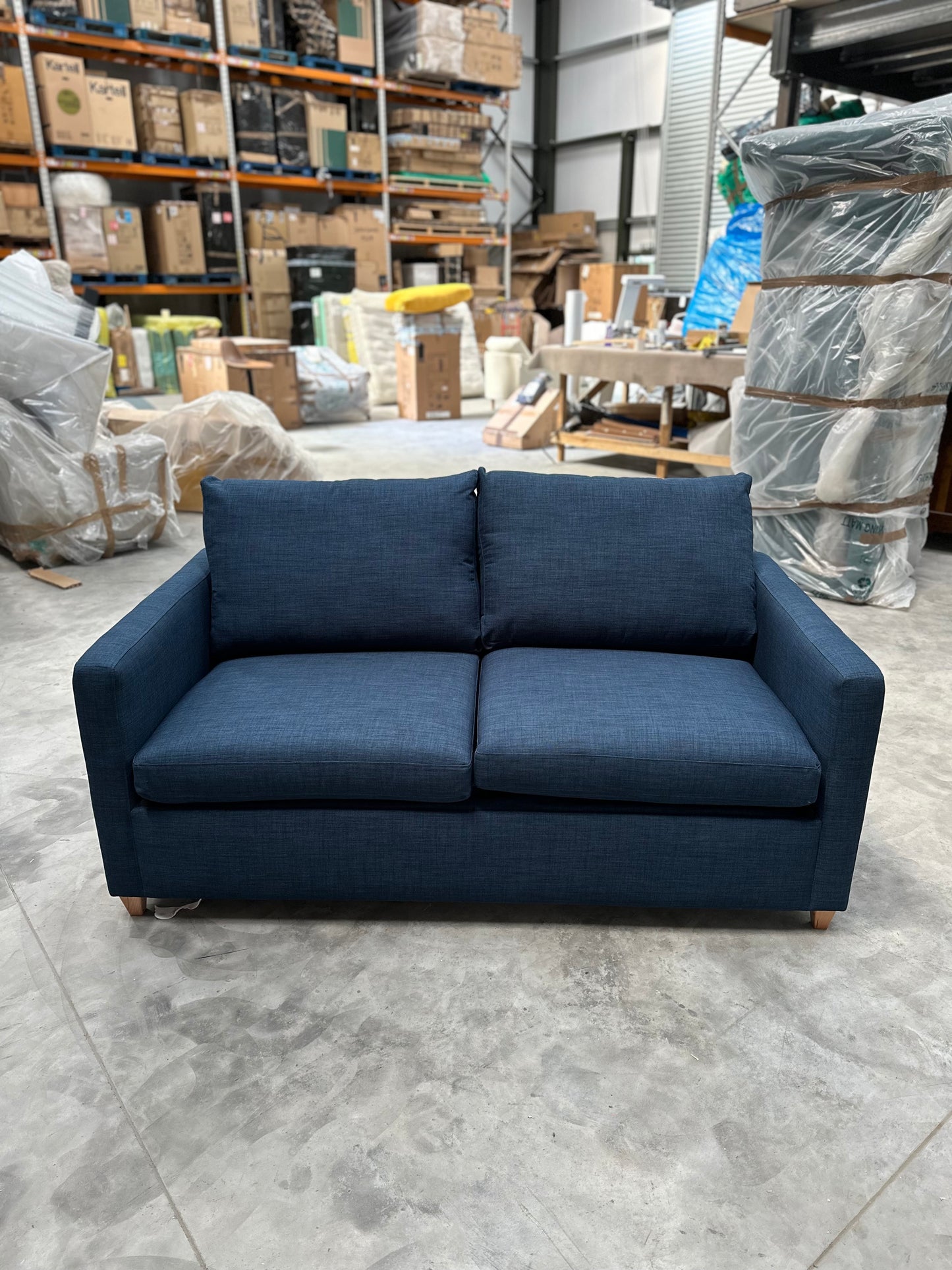 John Lewis Bailey II Medium Sofa Bed, Light Leg, Navy