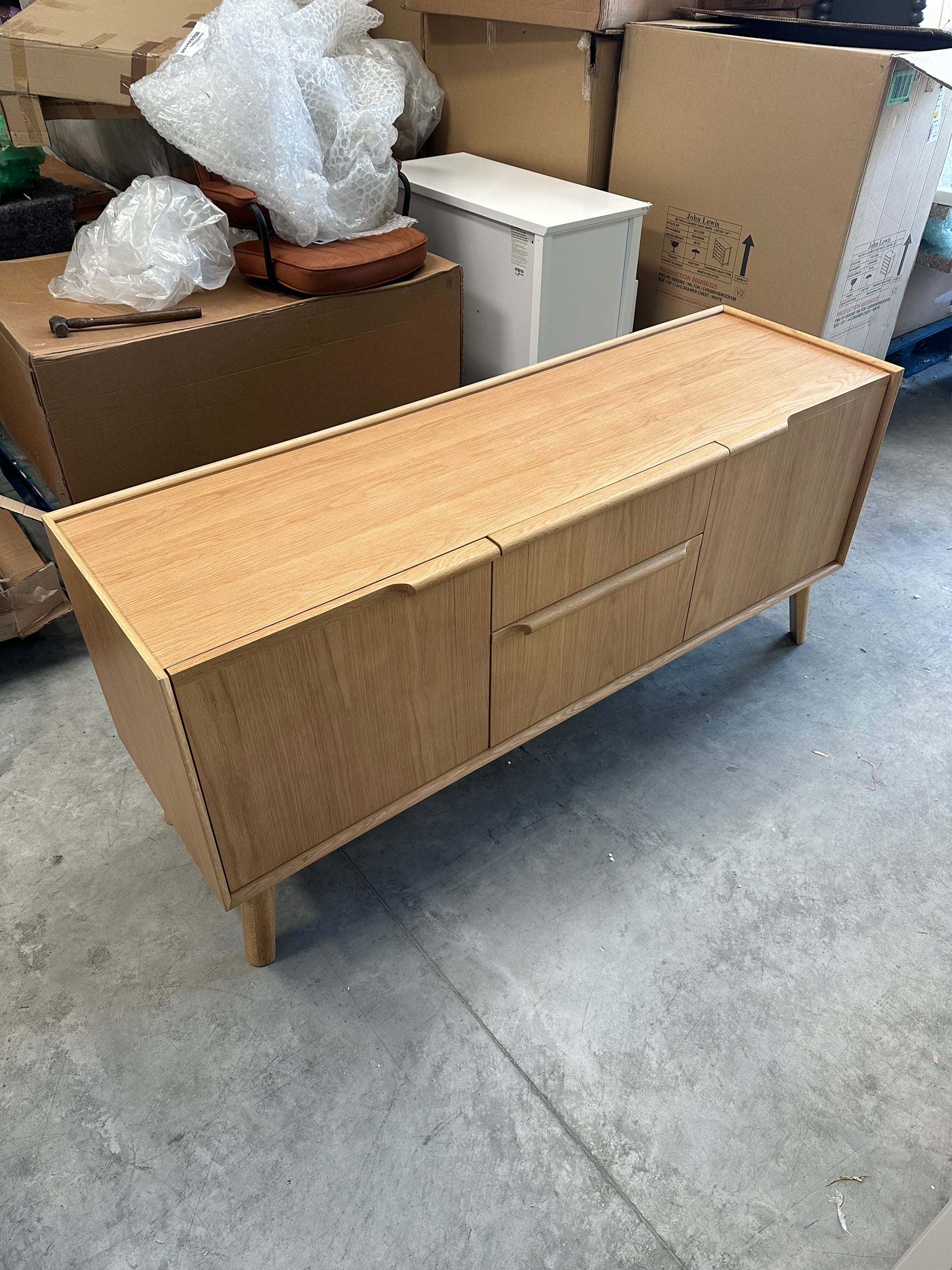 John Lewis Notch 2 Door 2 Drawer Sideboard in Oak