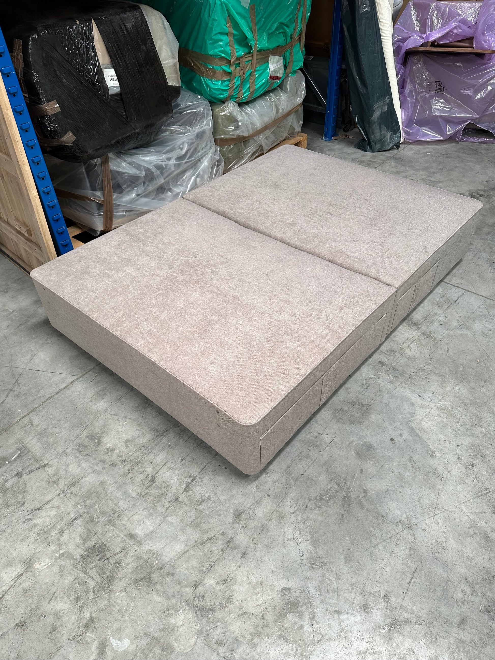 John Lewis Pocket Sprung 4 Drawer Divan Base, Double, Soft Touch Chenille Mole
