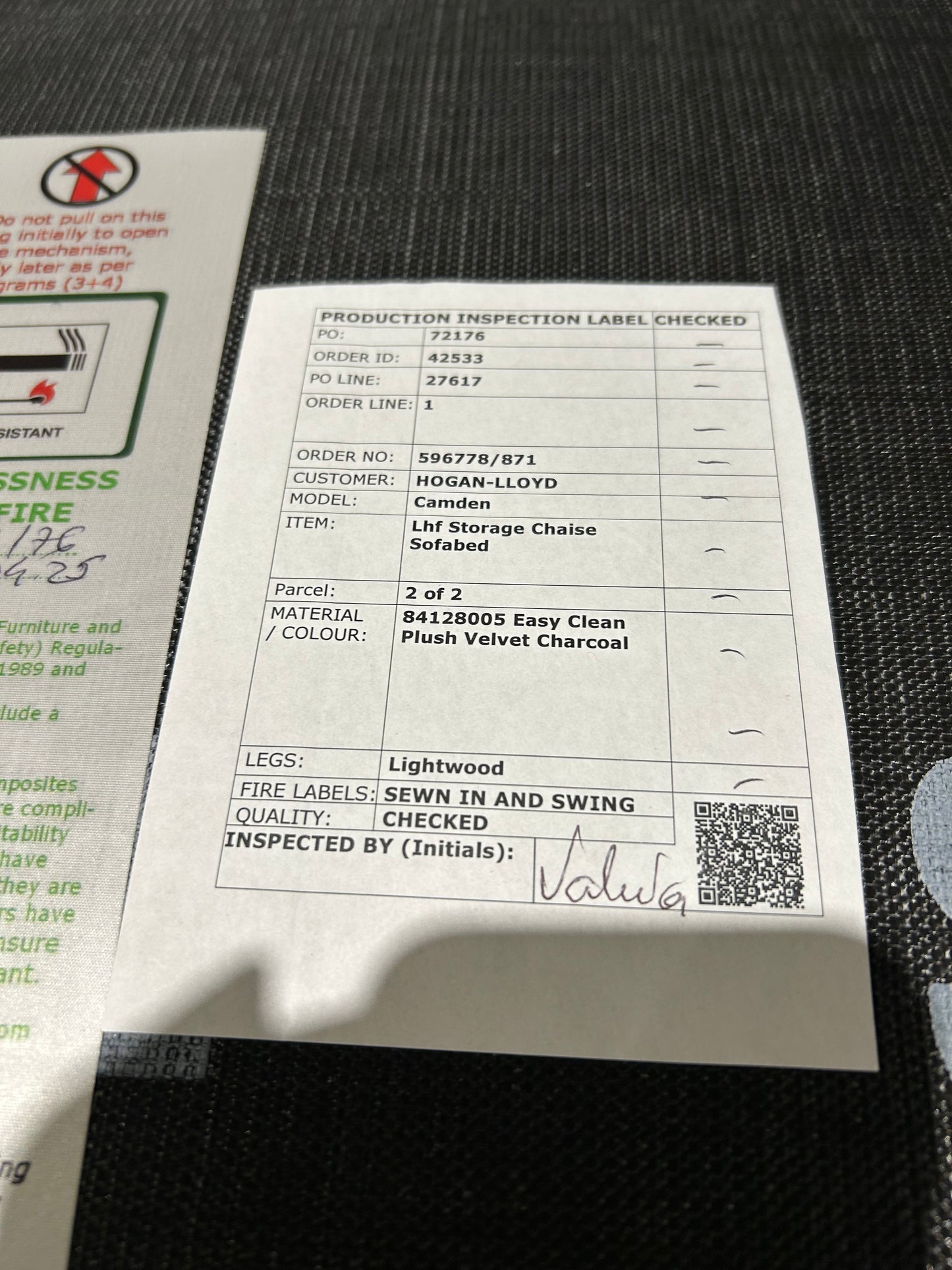 John Lewis Camden 5+ Seater LHF Storage Chaise End Sofa Bed Plush Velvet Charcoal