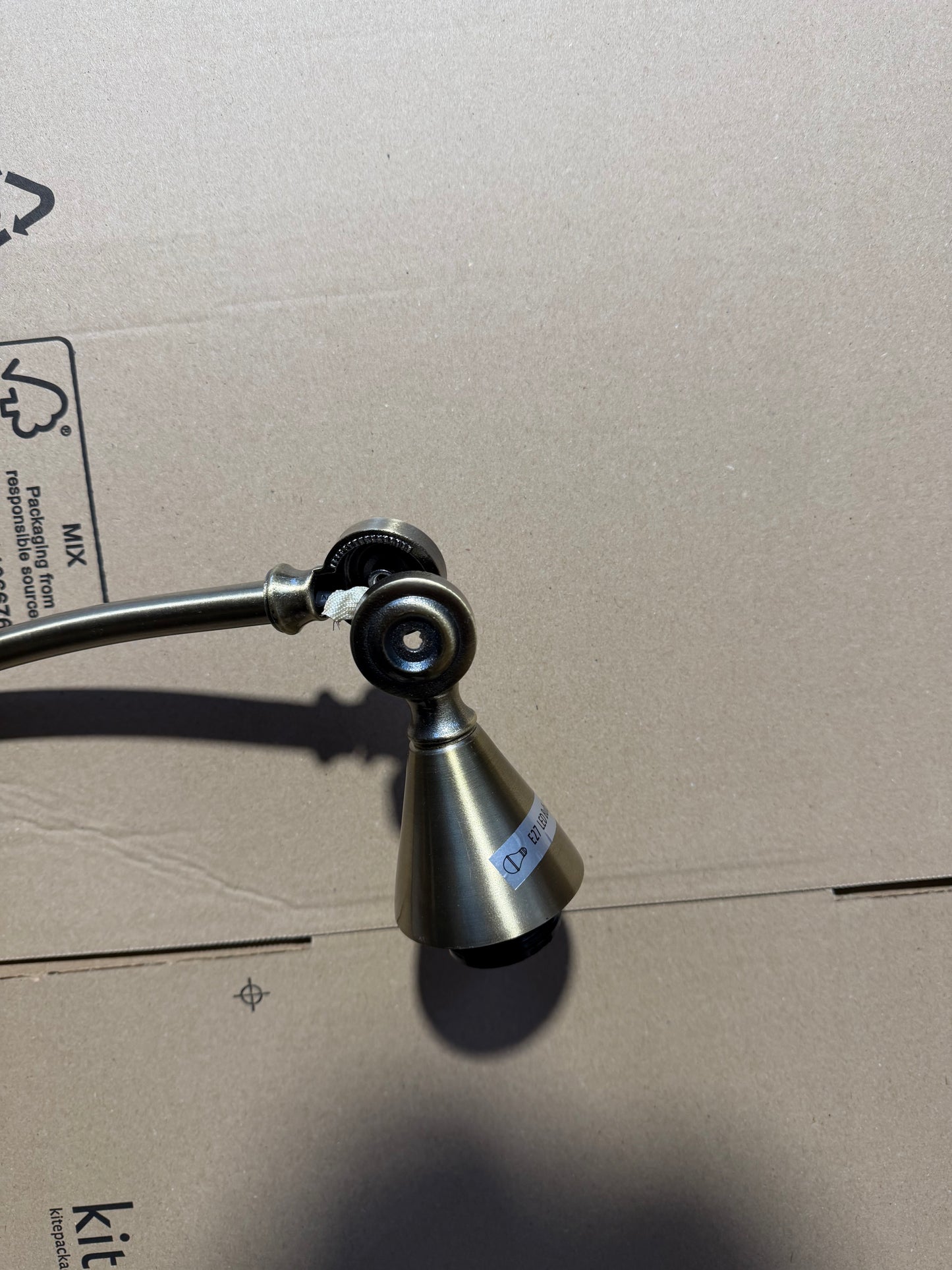 John Lewis Swing Arm Floor Lamp, Matt Gold